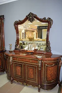 Комод Джоконда корень дуба глянец с зеркалом (гостиная)