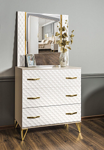 Зеркало Лара ППУ белый глянец