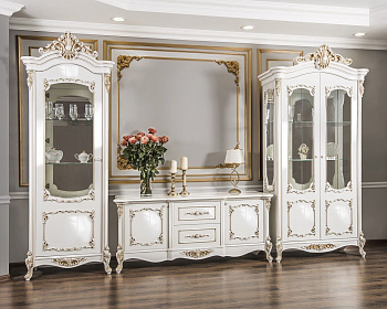 Гостиная Флоренция 1+тв+2 белый глянец