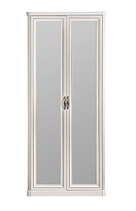 Шкаф Натали 2-дверный с зеркалом белый глянец