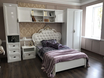 Секция навесная мост Натали белый глянец