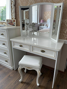 Зеркало трельяж Натали для туалетного столика белый глянец