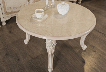 Столик круглый Патрисия крем корень глянец