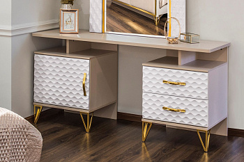 Туалетный столик Лара белый глянец