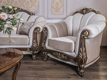 Кресло Марселла корень дуба глянец