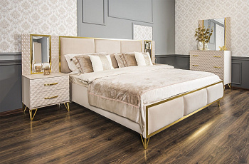 Зеркало Лара ППУ бежевый глянец