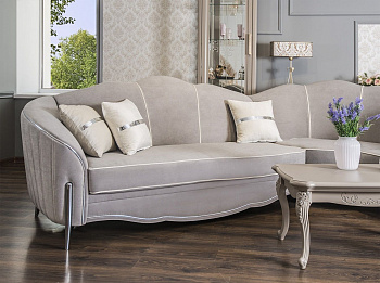 Диван Гравита угловой 3-у-1 серый серебро