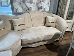 Диван Лара угловой 3-у-2 бежевый золото