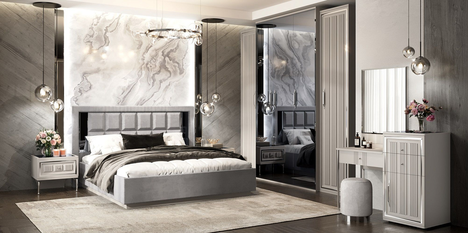 Кровать Замира 180x200 см серый камень