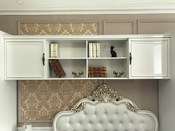 Секция навесная мост Натали белый глянец