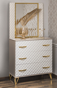 Зеркало Лара ППУ белый глянец