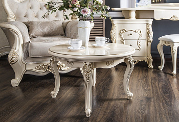 Столик круглый Джоконда крем глянец