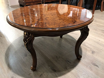 Столик круглый Джоконда корень дуба глянец