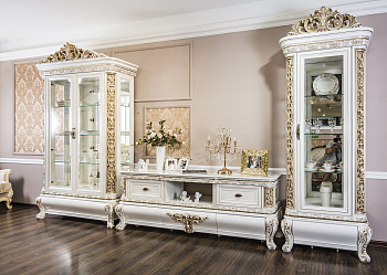 Гостиная Алсу 1+тв+2 белый глянец