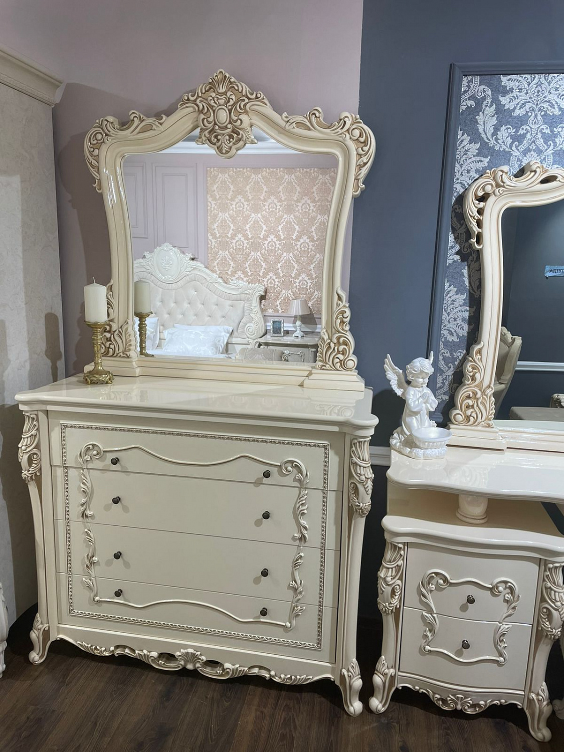 Зеркало для комода Джоконда крем глянец