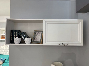 Полка навесная книжная Мишель белый матовый