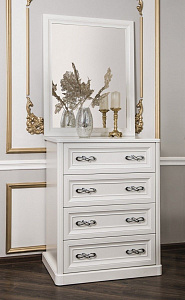 Зеркало для комода Мишель белый матовый (спальня)