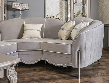 Диван Гравита угловой 2-у-1 серый серебро