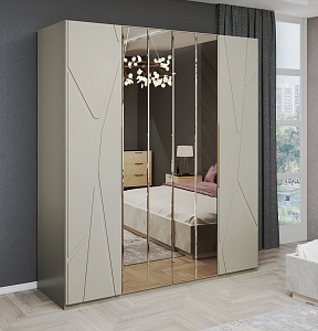 Спальня Лейла 4-дверная светло серый камень
