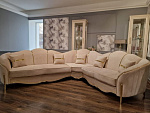 Диван Лара угловой 3-у-2 бежевый золото