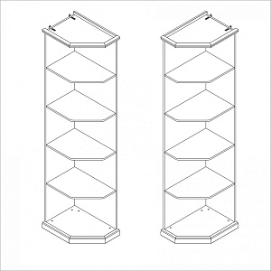 Натали стеллаж для шкафа правый белый глянец