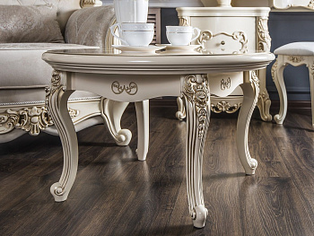 Столик круглый Джоконда крем глянец