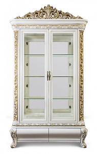 Витрина Алсу 2-ств белый глянец