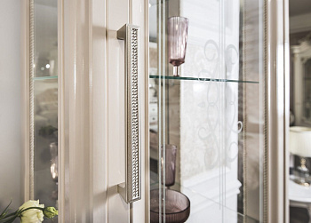 Витрина Нонна 1-ств бежевый глянец