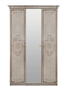 Шкаф Патрисия 3-дверный (2+1) с зеркалом крем корень глянец