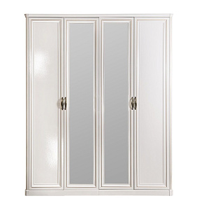 Шкаф Натали 4-дверный (2+2) с зеркалом белый глянец