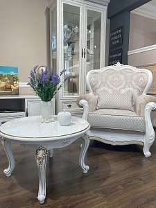 Столик круглый Натали белый глянец