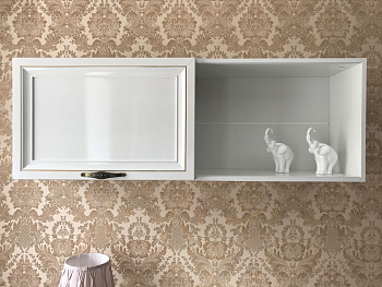 Полка навесная книжная Натали белый глянец