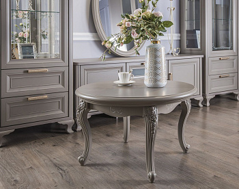 Столик круглый Мокко серый камень