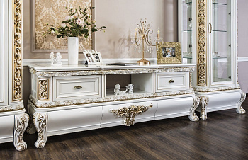 Гостиная Алсу 1+тв+2 белый глянец