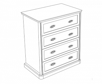 Комод Натали 4 ящ. узкий белый глянец