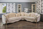 Диван Лара угловой 3-у-2 бежевый золото