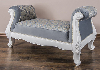 Оттоманка Мишель с двумя подлокотниками белый матовый