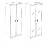 Мишель секция 2-ств без зеркал белый матовый