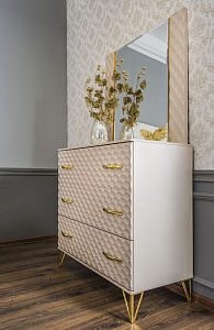 Зеркало Лара ППУ бежевый глянец