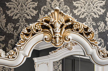 Туалетный столик Флоренция белый перламутр глянец