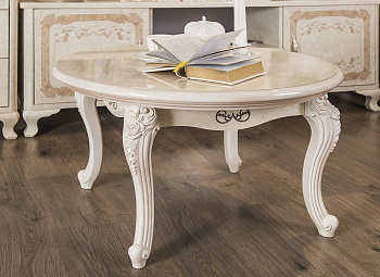 Столик круглый Патрисия крем корень глянец