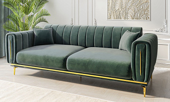 Диван Замира 3х местный оливковый