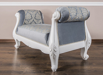 Оттоманка Мишель с двумя подлокотниками белый матовый