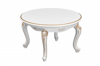 Столик круглый Натали белый глянец
