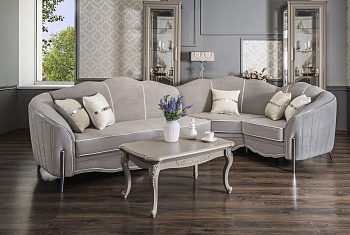 Диван Гравита угловой 3-у-1 серый серебро