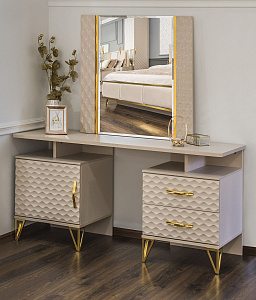 Зеркало Лара ППУ бежевый глянец