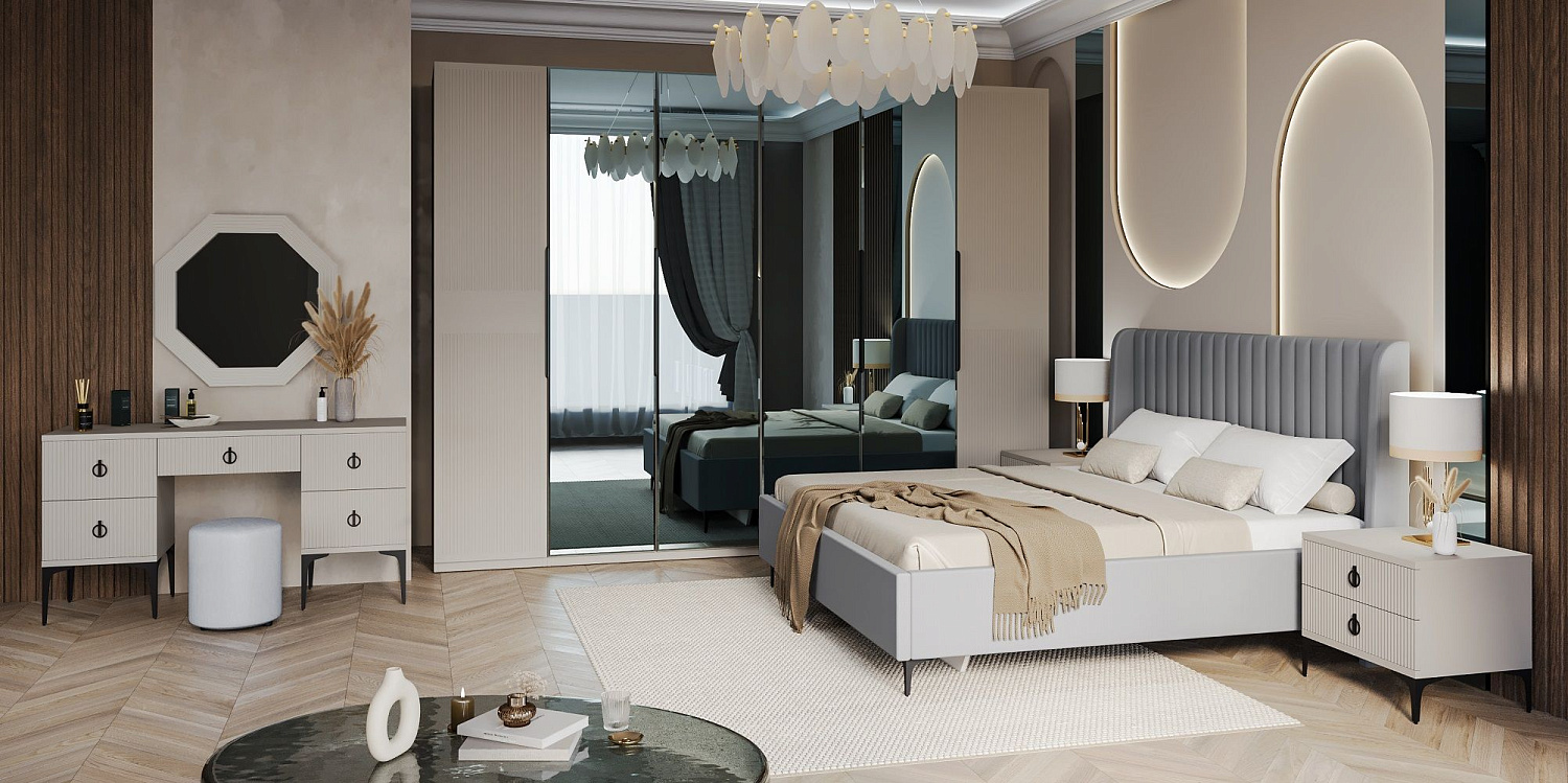 Туалетный столик Стелла светло серый камень