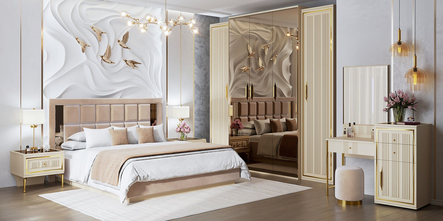 Кровать Замира 160x200 см бежевый