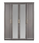 Шкаф Мокко 4-дверный с зеркалом серый