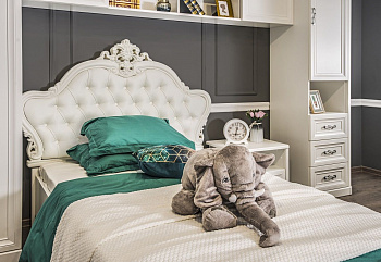 Спальня детская Мишель белый матовый